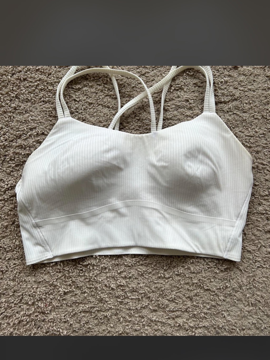 Lululemon Athletica Ribbed Cross-Back Longline Bralette - White